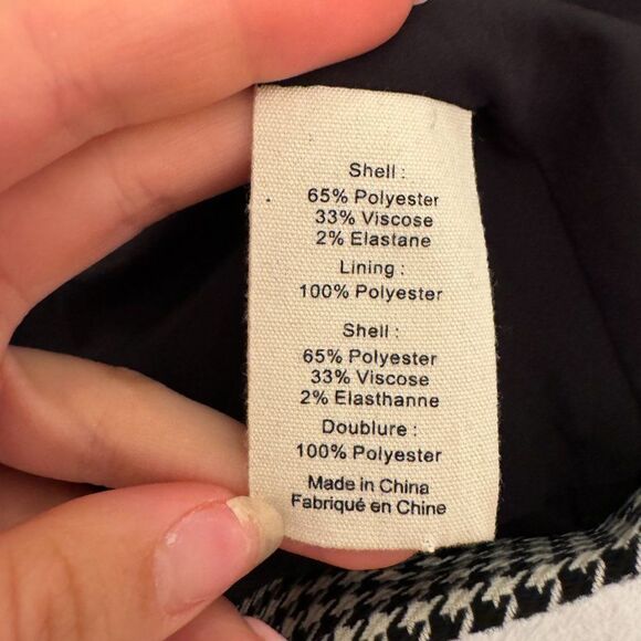 L'AGENCE Chamberlain Grey Plaid Houndstooth Single Breasted Blazer Jacket - Picture 11 of 15